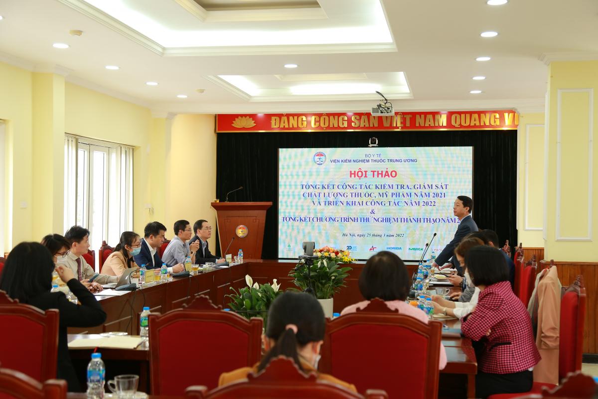 Hội thảo tổng kết công tác kiểm tra, giám sát chất lượng thuốc, mỹ phẩm năm 2021, định hướng công tác năm 2022 và Tổng kết chương trình thử nghiệm thành thạo năm 2021